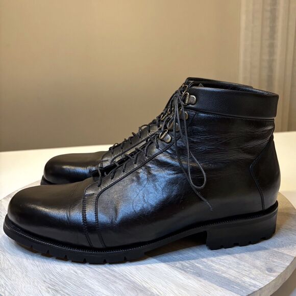 RARE‎ Oliver Moore Men\'s Handmade Black Fine Leather Boots US Size 10 main image 11